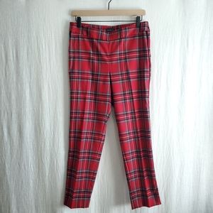 Talbots Slim Leg Pants in Red Mountain Plaid size 6P